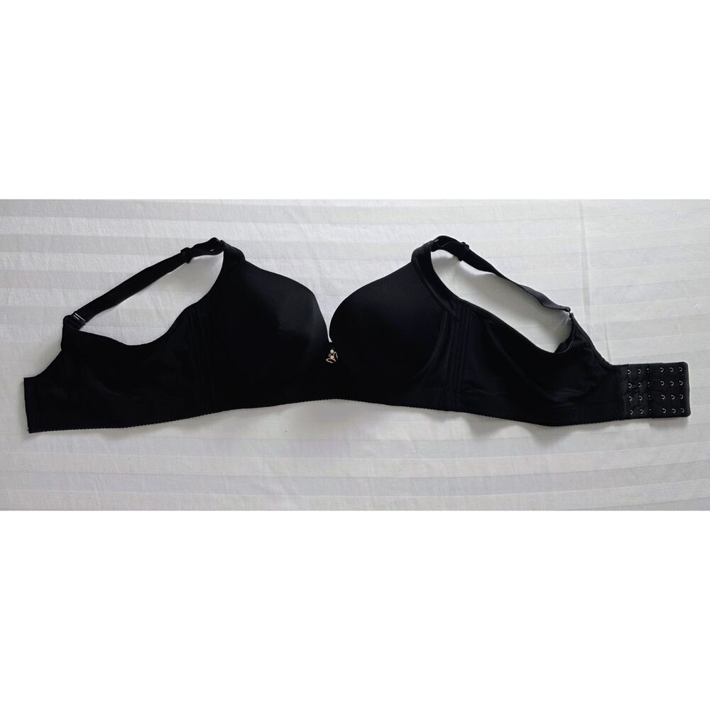Fallsweet Black Wireless Bra 42D Full Coverage Plus Size Seamless w/ Extender